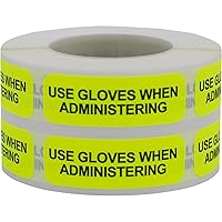 Use Gloves When Administering Veterinary Medical Healthcare Labels .5 x 1.5 Inch 500 Total Stickers