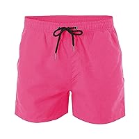 Mens Shorts Swim Trunks Casual Summer Drawstring Elastic Waist Lounge Board Shorts Solid Color Loose Lightweight Beach Pants