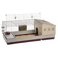 Ferplast Krolik Extra-Large Rabbit Cage w/ Wood Hutch Extension Rabbit Cage Includes All Accessories and Measures 55.9L x 23.62W x 19.68H and Includes ALL Accessories