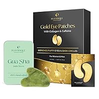 PLANTIFIQUE Gua Sha Facial Tools and Under Eye Patches for Dark Circles and Puffiness (20 Pairs)