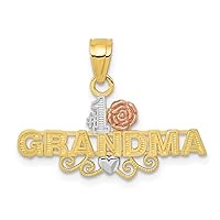 10k Two Tone Gold Number 1 Grandma Charm Pendant Necklace Measures 10x26mm Wide Jewelry for Women