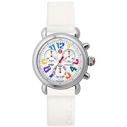 Michele Women's MWW03M000090 Carousel CSX White Silicone Strap Chronograph Watch