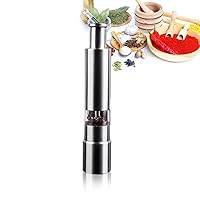 Salt and Pepper Grinder,Salt and Pepper Shakers with Adjustable Coarseness | Stainless Steel/Acrylic | Includes 1 x Pepper Grinder