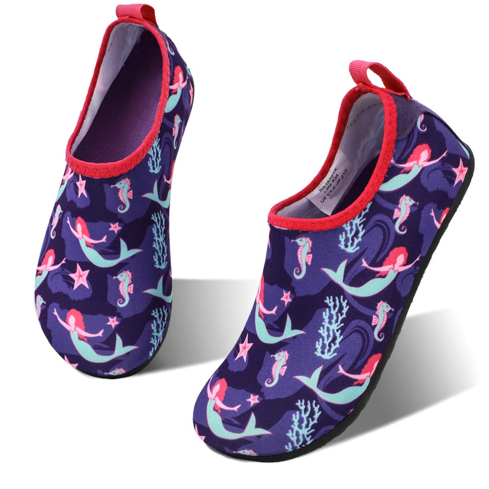HIITAVE Kids Water Shoes Non-Slip Beach Swim Barefoot Quick Dry Aqua Pool Socks for Boys & Girls Toddler