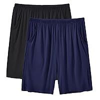 JINSHI Men’s Pajama Shorts Soft Comfortable Lightweight Elastic Drawstring Men Lounge Sleep Shorts with Pockets