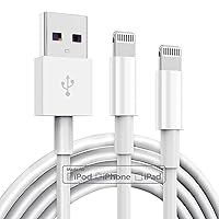TUMABER 2 Pack Apple MFi Certified iPhone Charger Cable 10 Ft, Lightning to USB Cord Foot, 2.4A Fast Charging,Apple Phone Long Chargers for 13/12/11/11Pro/11Max/ X/XS/XR/XS Max/8/7/6, White (C36W7)