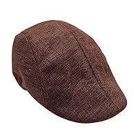 ZHINIAN Newsboy Cap for Men, Vintage Beret Flat Cap Gatsby Ivy Hat Men's Summer Cabbie Hat Plain Cotton Golf Fishing Hat