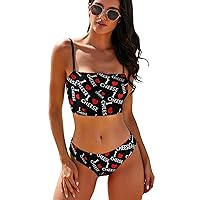 I Love Cheese Bikini Set for Women Two Piece Swimsuit Sporty Swimwear Bathing Suit