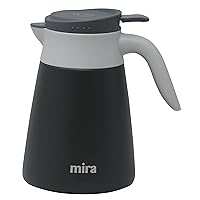 MIRA Insulated Coffee Carafe Server, Stainless Steel Vacuum Flask Coffee Dispenser, 34 oz (1000 ml), Graphite