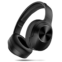 Wireless Over-Ear Headphones with Active Noise Cancelling - Bluetooth Headphones, Deep Bass, Built-in Microphone, 30 Hour Playtime, Comfortable Fit - Ideal for Travel, Home, Office (Black)