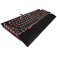 CORSAIR K70 LUX Mechanical Gaming Keyboard - Backlit Red LED - USB Passthrough & Media Controls - Tactile & Clicky - Cherry MX Blue (Renewed)