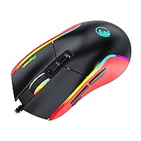 Wired Gaming Mouse,RGB Gaming Mouse, Programmable Mouse Adjustable 6 Levels DPI for PC Gamers Red