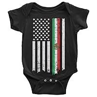 Threadrock Baby Mexican American Flag Infant Bodysuit