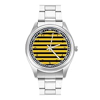 Bumblebee Stripes Classic Watches for Men Fashion Graphic Watch Easy to Read Gifts for Work Workout
