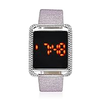 Shop LC Strada Electronic Movement Digital Watch with Faux Leather Stardust Strap 34mm .75-8.50
