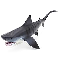 Gemini&Genius Tiger Shark Toy for Kids, Realistic Shark Action Figure Toy, Ocean Shark Gift and Play Toys for Kids Birthday Party, Baby Shower Cake Topper, Bath Toy, Swimming Toy