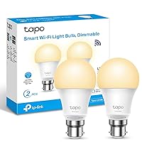 Smart Bulb, Smart Wi-Fi LED Light, B22, 8.3W, Energy saving, Works with Amazon Alexa and Google Home, Dimmable Soft Warm White, No Hub Required - Tapo L510B(2-pack)[Energy Class F]