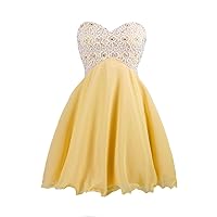 Women Short Prom Evening Gown Lace Chiffon Homecoming Dresses