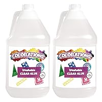 Colorations Washable Clear Glue, 2 gallons, Dries Clear, Gluing, Crafts, School Supplies, Office, Home, Classroom, Projects, Washable School Glue, Non Toxic Glue