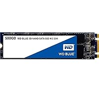 Western Digital 500GB WD Blue 3D NAND Internal PC SSD - SATA III 6 Gb/s, M.2 2280, Up to 560 MB/s - WDS500G2B0B