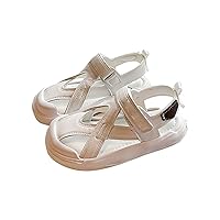 Dance Shoes for Girls Toddler Wedding Party Dress Sandals Kids Baby Comfort Bright Anti-slip Hook and Loop Slippers Sandals