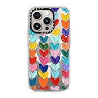 CASETiFY Clear Case for iPhone 15 Pro [Not Yellowing / 6.6ft Drop Protection/Compatible with Magsafe] - Cute Prints - Clear Polka Daub Hearts - Clear