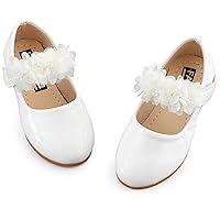 Toddler Girls Mary Jane Dress Shoes Little Kids Ballet Flats Bowkont Flower Wedding Party School Princess Shoes