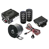 Pyle Car Alarm Security System - 2 Transmitters w/ 4 Button Remote Door Lock Vehicle Ignition Locks Status Indicator LED w/ Sensor Bypass Valet Override Switch & 2 Auxiliary Outputs - PWD701