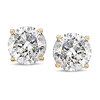 Amazon Essentials Certified 14k Gold Diamond with Screw Back and Post Stud Earrings (J-K Color, I1-I2 Clarity) (previously Amazon Collection)