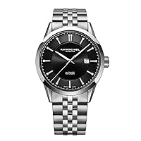 RAYMOND WEIL Freelancer Men's Automatic Watch, Black Dial, Stainless Steel, 42 mm, (2731-ST-20001)