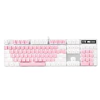 Mechanical Gaming Keyboard, MageGee 2020 New Upgraded Blue Switch 104 Keys White Backlit Keyboards, USB Wired Mechanical Computer Keyboard for Laptop, Desktop, PC Gamers(White & Pink) (Renewed)