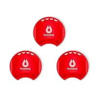 HydraPak WaterGate Wide Mouth Splash Guard 3-Pack - BPA & PVC Free - Fits Most 63mm Wide Mouth Bottles, Golden Gate Red