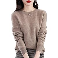 Women's 100% Merino Wool Fall Winter Soft Woman Pullover Long Sleeves Round Neck Turtleneck Sweater