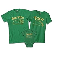 Burrito Taco Taquito | Dad Mom Baby Matching Family Shirts Set