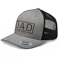 NG Dad Est 2025 Curved Bill Trucker Hat Mid Crown Adjustable New Dad New Father Cap Expect Baby 2025
