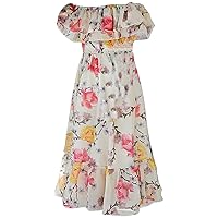 Dresses for Baby Party Girls' Chiffon Dress Summer Foreign Style Mid Length Beach Children's Off Flannel Dress