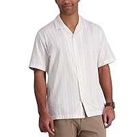 HAGGAR mens Short Sleeve Camp Shirt