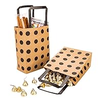 Restaurantware Saving Nature 10 x 6.75 x 12 Inch Paper Shopping Bags 100 Medium Kraft Bags - Polka Dots Recyclable Brown Paper Gift Bags With Handles For Groceries Party Favors Or Merchandise
