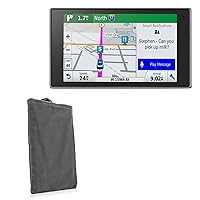 BoxWave Case Compatible with Garmin DriveLuxe 50LMTHD - Velvet Pouch, Soft Velour Fabric Bag Sleeve with Drawstring - Cool Grey