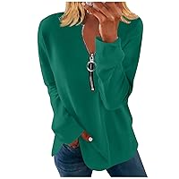 XHRBSI Womens Shirts Women's T-Shirt Blouse Fashion Casual Irregular V-Neck Solid Color Long-Sleeved Top