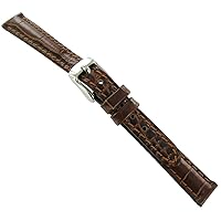 14mm DB Baby Crocodile Grain Havana Padded Stitched Watch Band Strap