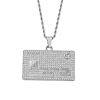 LUREME Iureme Hip Hop Necklace Credit Visa Card Pendant Necklace 24 Inch Chain Jewelry for Men Women Charm Gifts(nl006341)