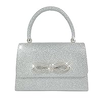 Womens Evening Bag Sparkly Bow Clutch Purse Wedding Party Purses Glitter Rhinestone Cocktail Prom Handbags