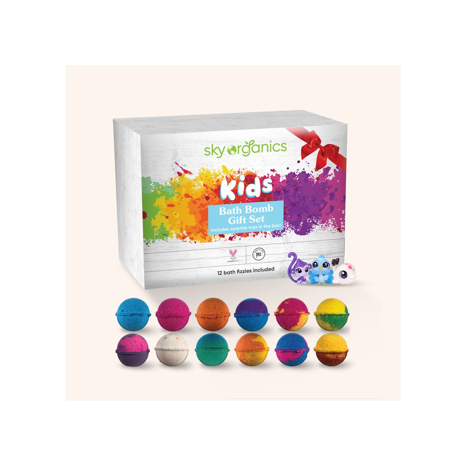 Sky Organics Kids Bath Bomb Gift Set for Body to Soak, Nourish & Enjoy, 12 ct.