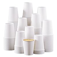 Turbo Bee 10 oz Disposable Coffee Paper Cups,270 Pack Hot Drinking Cups,White Paper Party Cups