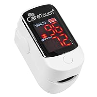 CTOM Fingertip Pulse Oximeter with Lanyard for Measuring Pulse Rate and SP02, White