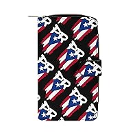 Puerto Rico Flag PR Puerto Rican Boricua Wallet PU Leather Purse Coin Pocket Credit Card Holder Clutch Gifts for Women Men
