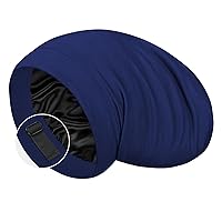 100% Mulberry Silk Lined Sleep Cap, Silk Bonnet Hair Wrap for Sleeping