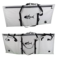 Insulated Fish Cooler Bag Foldable Fish Kill Bag, Airtight Zipper and Abrasion Resistant Waterproof 840D Nylon TPU, Large 39.5