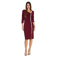 R&M Richards Womens Cocktail Dress with Rhinestone Trim Detailing